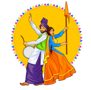 Punjabi couple traditional dance